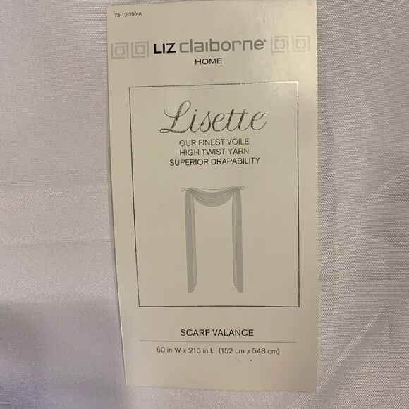 Liz Claiborne Lisette white scarf valance NEW in package - Picture 1 of 5